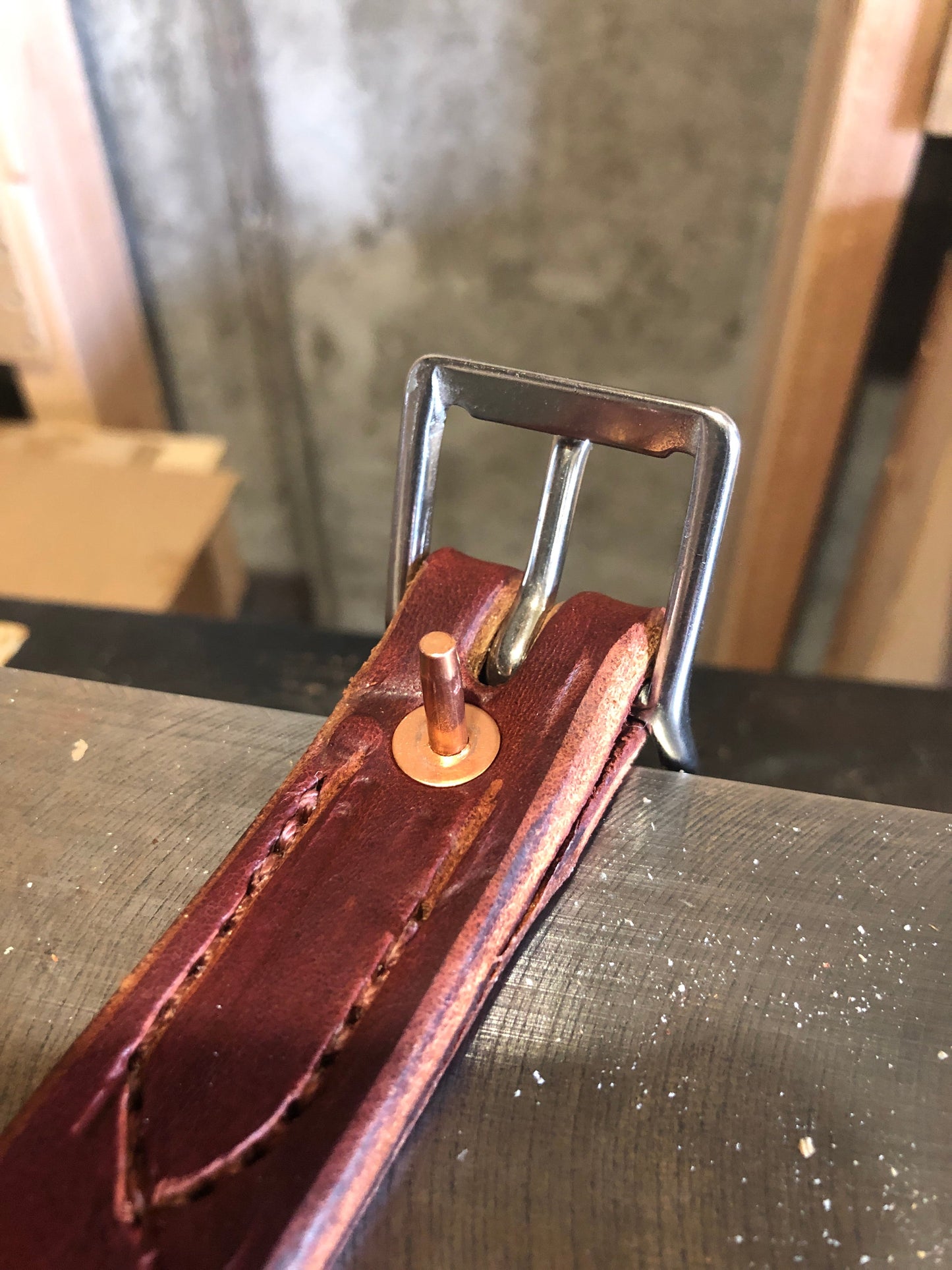 Premium English Bridle Leather Dog Collar with Custom Name Plate