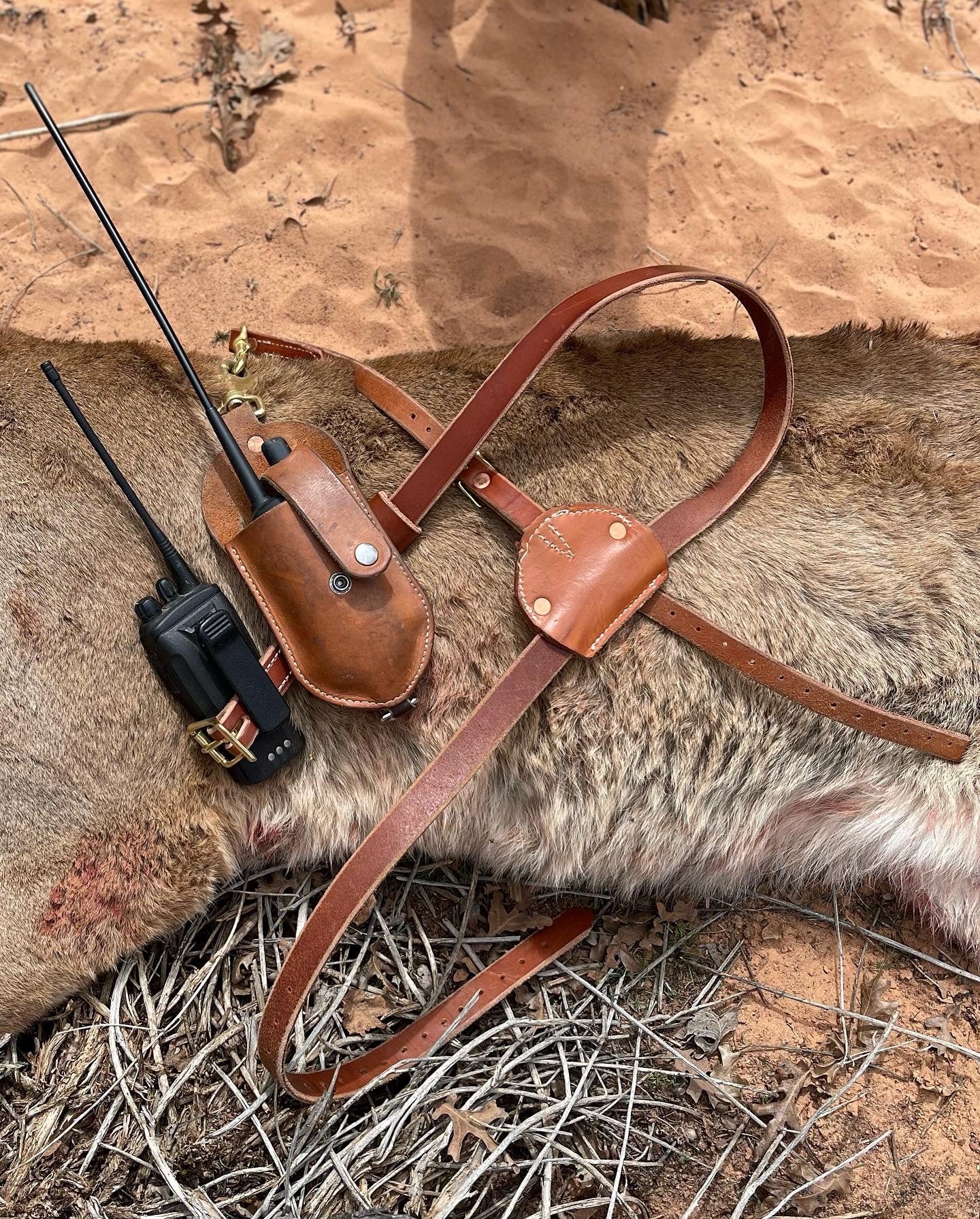 Complete leather Harness and Garmin holster